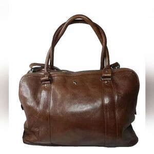 Ashwood Gina Leather Handbag 3 Section Large Work Handbag~Brown